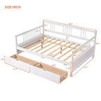 Luxystar Lit banquette moderne en bois double avec 2 tiroirs pour salon et chambre d'amis,