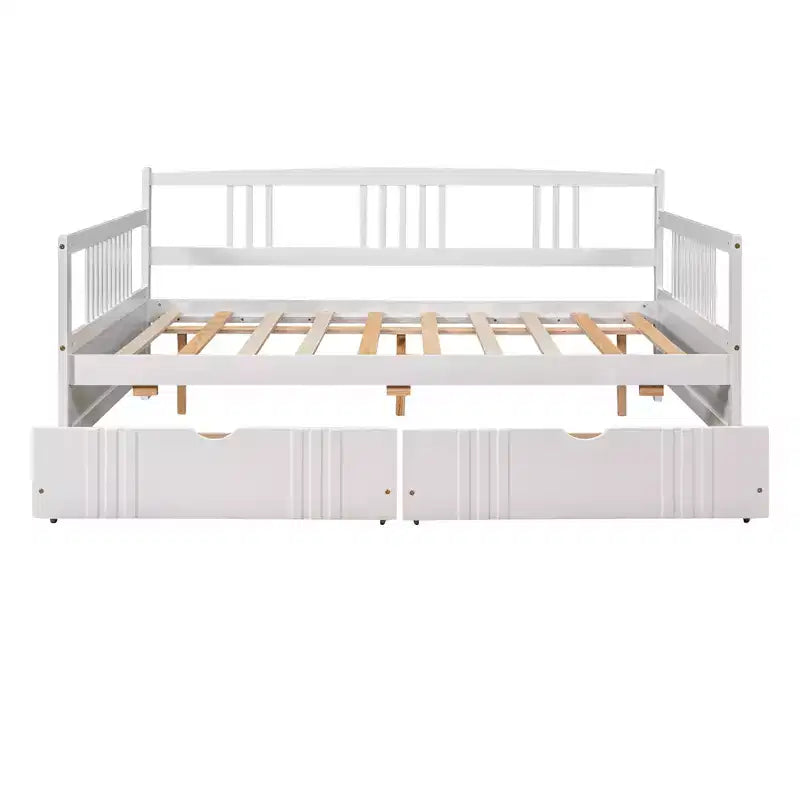 Luxystar Lit banquette moderne en bois double avec 2 tiroirs pour salon et chambre d'amis,