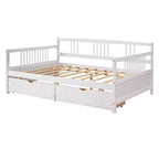 Luxystar Lit banquette moderne en bois double avec 2 tiroirs pour salon et chambre d'amis,