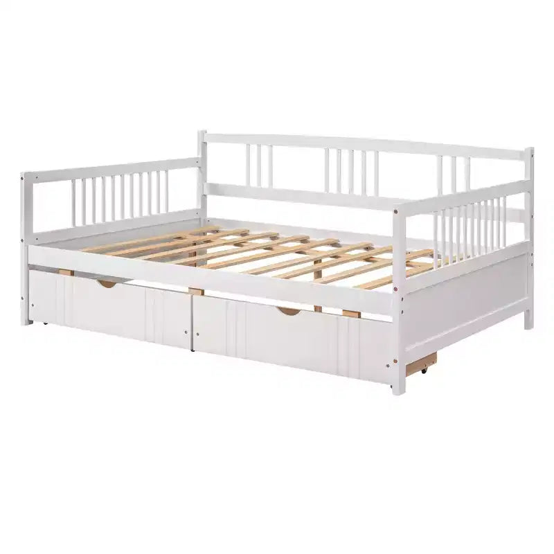 Luxystar Lit banquette moderne en bois double avec 2 tiroirs pour salon et chambre d'amis,