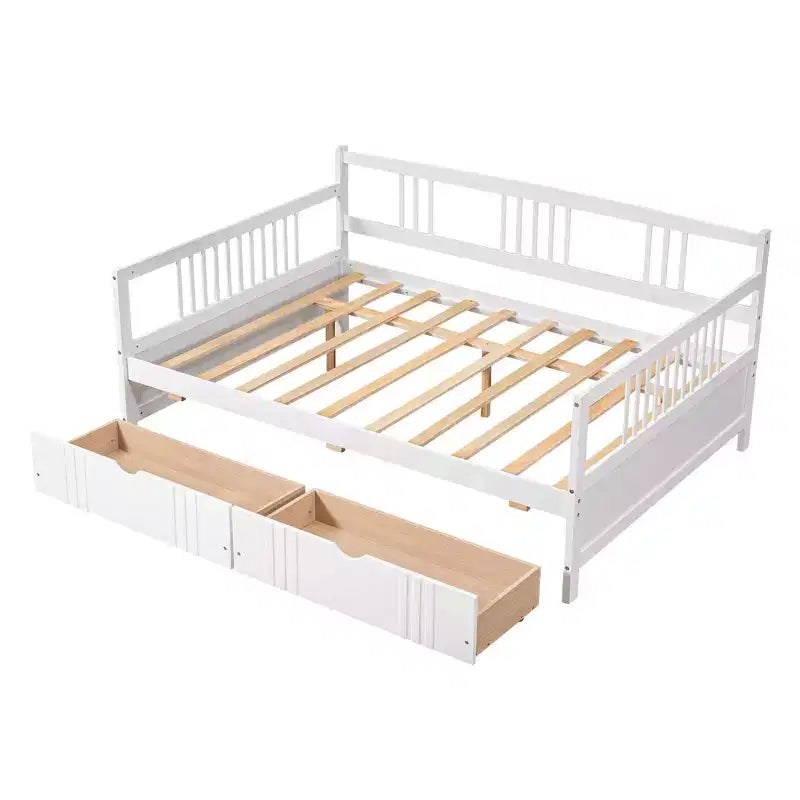 Luxystar Lit banquette moderne en bois double avec 2 tiroirs pour salon et chambre d'amis,