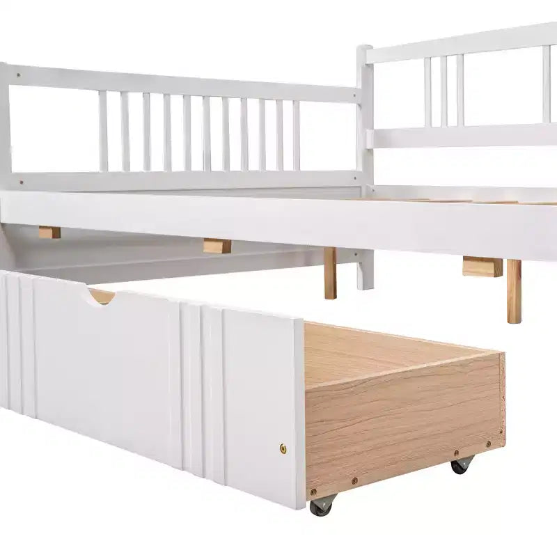 Luxystar Lit banquette moderne en bois double avec 2 tiroirs pour salon et chambre d'amis,