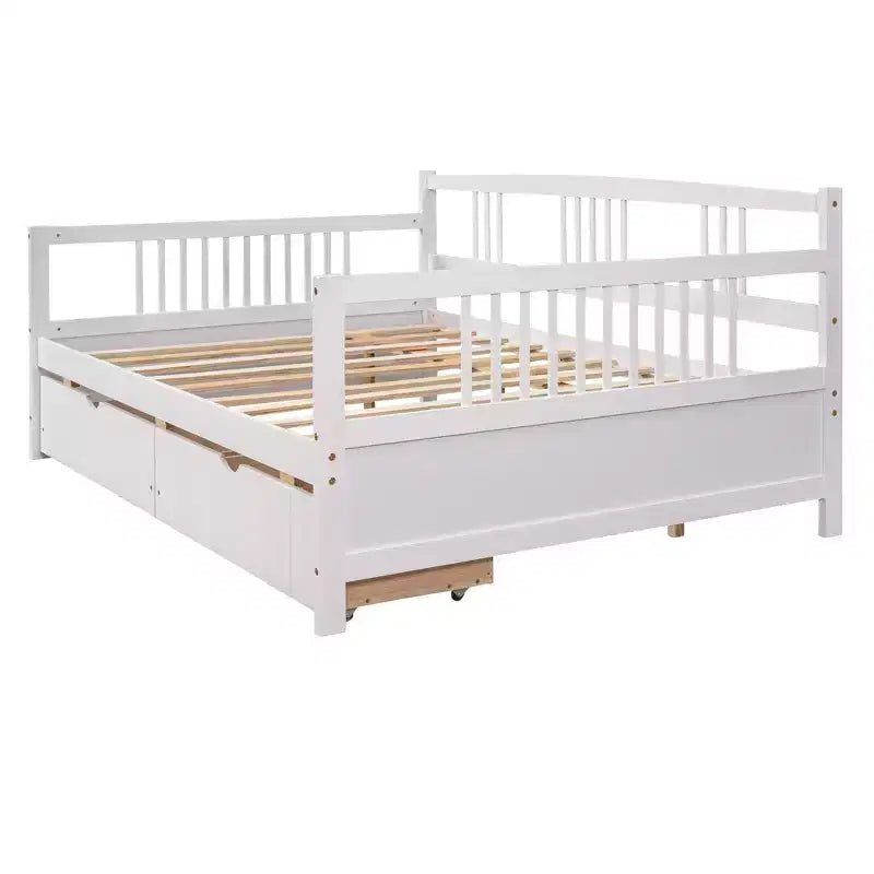 Luxystar Lit banquette moderne en bois double avec 2 tiroirs pour salon et chambre d'amis,