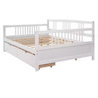 Luxystar Lit banquette moderne en bois double avec 2 tiroirs pour salon et chambre d'amis,