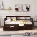 Luxystar Modern Full Size Wood Daybed Bed with 2 Drawers for Living Room and Guest Room,