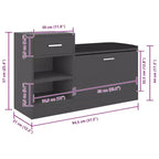 vidaXL Shoe Bench Grey Engineered wood, MDF, faux leather, foam Medium