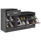 vidaXL Shoe Bench Grey Engineered wood, MDF, faux leather, foam Medium