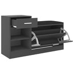 vidaXL Shoe Bench Grey Engineered wood, MDF, faux leather, foam Medium