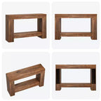 Console de table d'entrée de ferme à 2 niveaux, longue table d'appoint pour canapé, table derrière le canapé avec rangement ouvert pour l'entrée, le salon et le couloir.