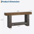 Console de table d'entrée de ferme à 2 niveaux, longue table d'appoint pour canapé, table derrière le canapé avec rangement ouvert pour l'entrée, le salon et le couloir.