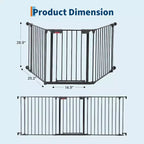 LinTimes Barrière réglable pour animaux de compagnie avec porte verrouillable - Extensible jusqu'à 201,6 pouces, Barrière métallique pour chien à 3-8 panneaux, Clôture de sécurité autoportante,