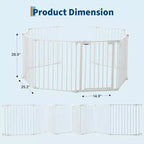 LinTimes Barrière réglable pour animaux de compagnie avec porte verrouillable - Extensible jusqu'à 201,6 pouces, Barrière métallique pour chien à 3-8 panneaux, Clôture de sécurité autoportante,