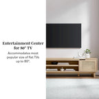 Meuble TV scandinave en rotin synthétique avec porte Middlebrook Designs