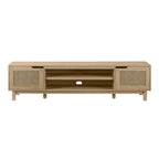 Meuble TV scandinave en rotin synthétique avec porte Middlebrook Designs