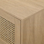 Meuble TV scandinave en rotin synthétique avec porte Middlebrook Designs