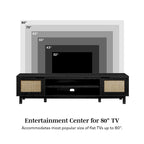 Meuble TV scandinave en rotin synthétique avec porte Middlebrook Designs