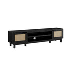 Meuble TV scandinave en rotin synthétique avec porte Middlebrook Designs