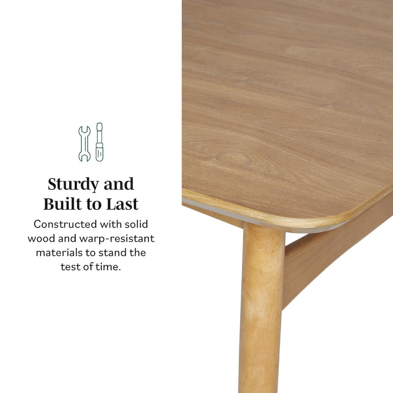 Middlebrook Designs Table à manger 59 en bois style moderne du milieu du siècle