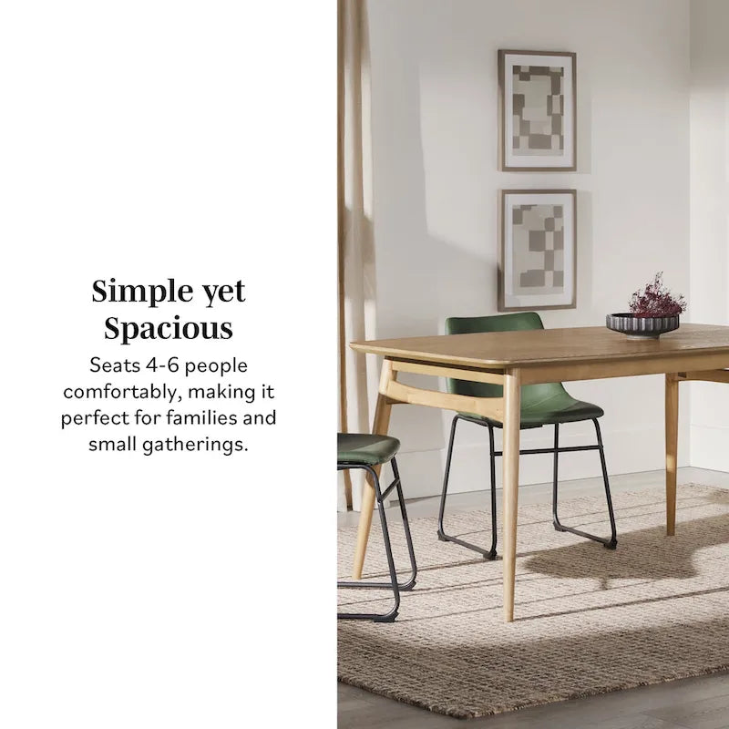 Middlebrook Designs Table à manger 59 en bois style moderne du milieu du siècle
