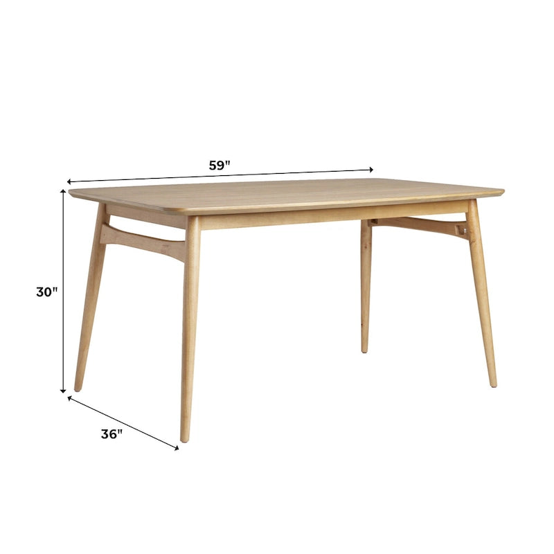 Middlebrook Designs Table à manger 59 en bois style moderne du milieu du siècle