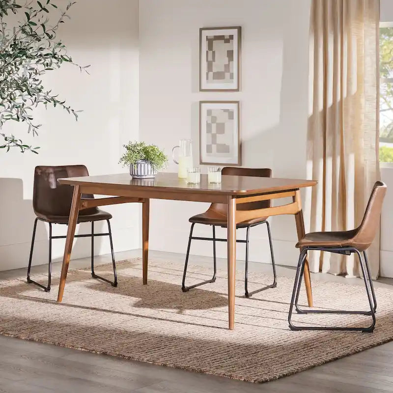 Middlebrook Designs Table à manger 59 en bois style moderne du milieu du siècle