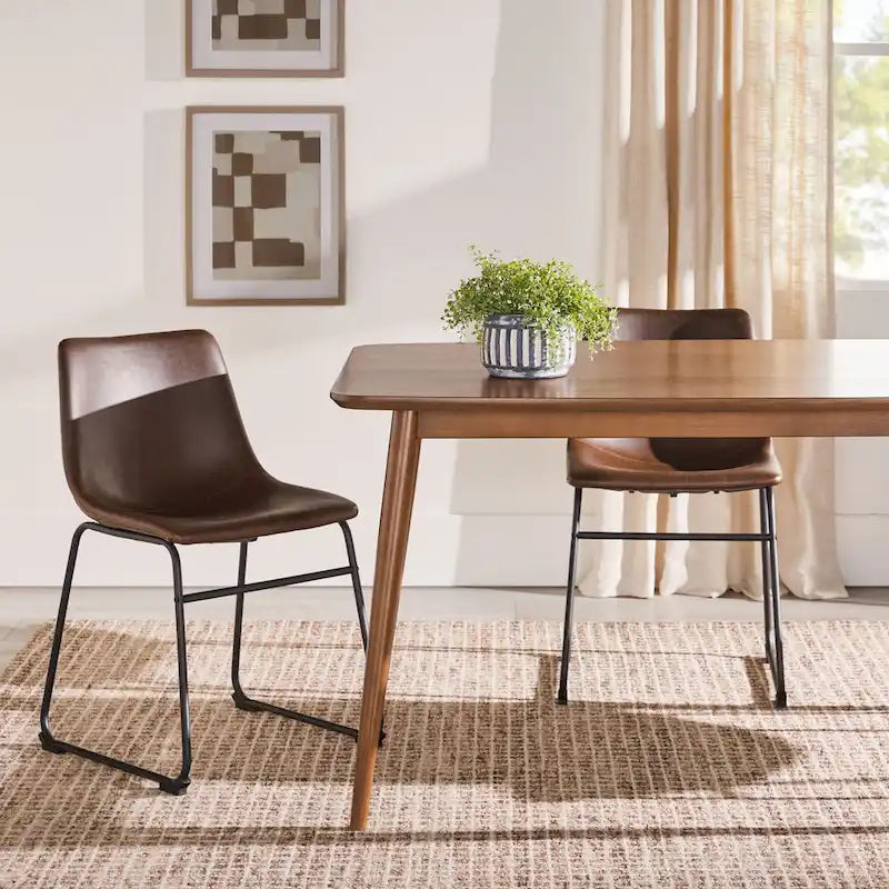 Middlebrook Designs Table à manger 59 en bois style moderne du milieu du siècle