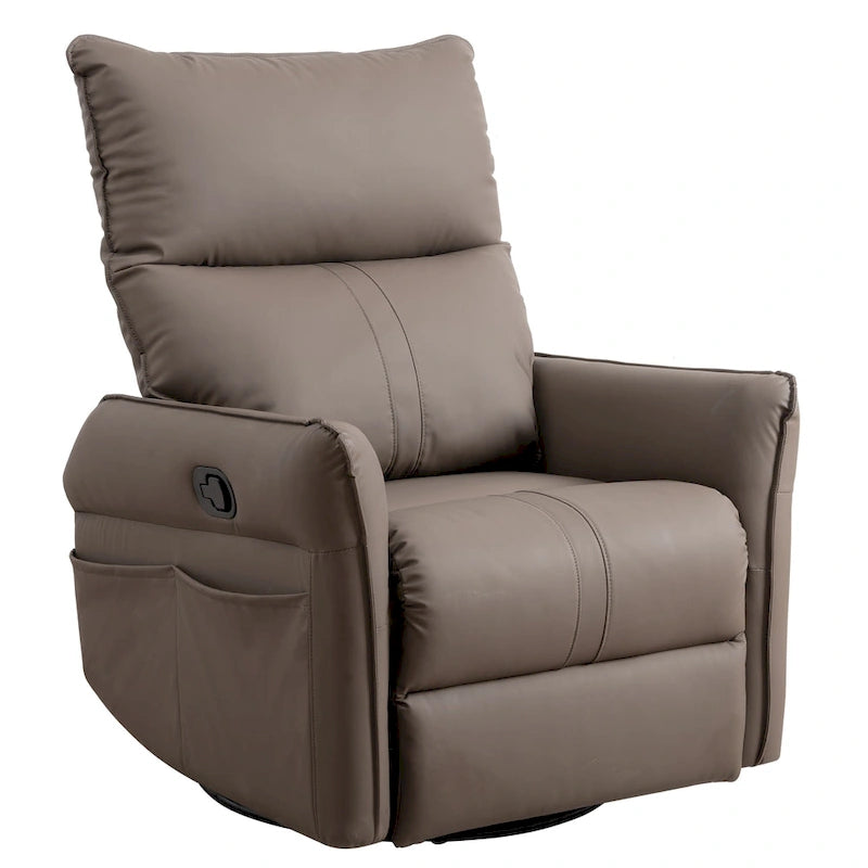 Modern Small Rocking Swivel Recliner Chair with Overstuffed Seat