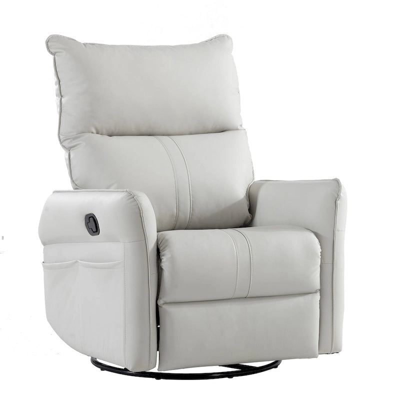 Modern Small Rocking Swivel Recliner Chair with Overstuffed Seat
