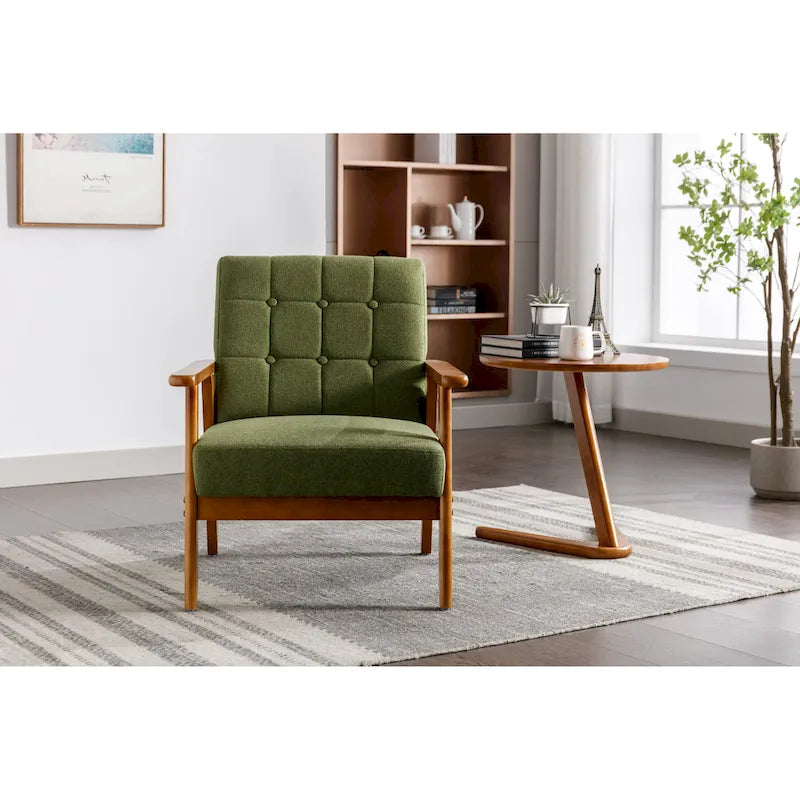 28.74 Tufted Accent Chair with Solid Wood Frame