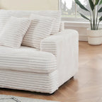 79.3 Corduroy 3-seater Sofa with Toss Pillows and Spring Cushion