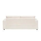 79.3 Corduroy 3-seater Sofa with Toss Pillows and Spring Cushion
