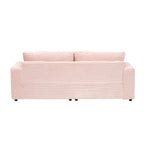 79.3 Corduroy 3-seater Sofa with Toss Pillows and Spring Cushion