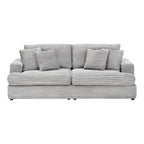 79.3 Corduroy 3-seater Sofa with Toss Pillows and Spring Cushion