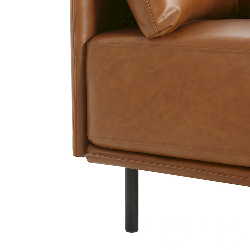 Brown 39.17 Accent Chair with Metal Legs
