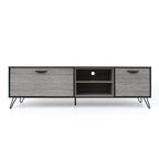 Meuble TV gris 71,1 cm avec armoire dépliante, armoire normale et 2 étagères pour téléviseurs jusqu'à 79 po