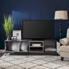 Meuble TV gris 71,1 cm avec armoire dépliante, armoire normale et 2 étagères pour téléviseurs jusqu'à 79 po