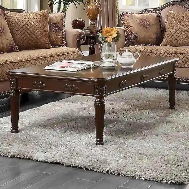 Table basse Espresso avec pieds tournés