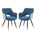 Fauteuil d'appoint moderne 23,2" bleu (lot de 2)