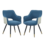 Fauteuil d'appoint moderne 23,2" bleu (lot de 2)
