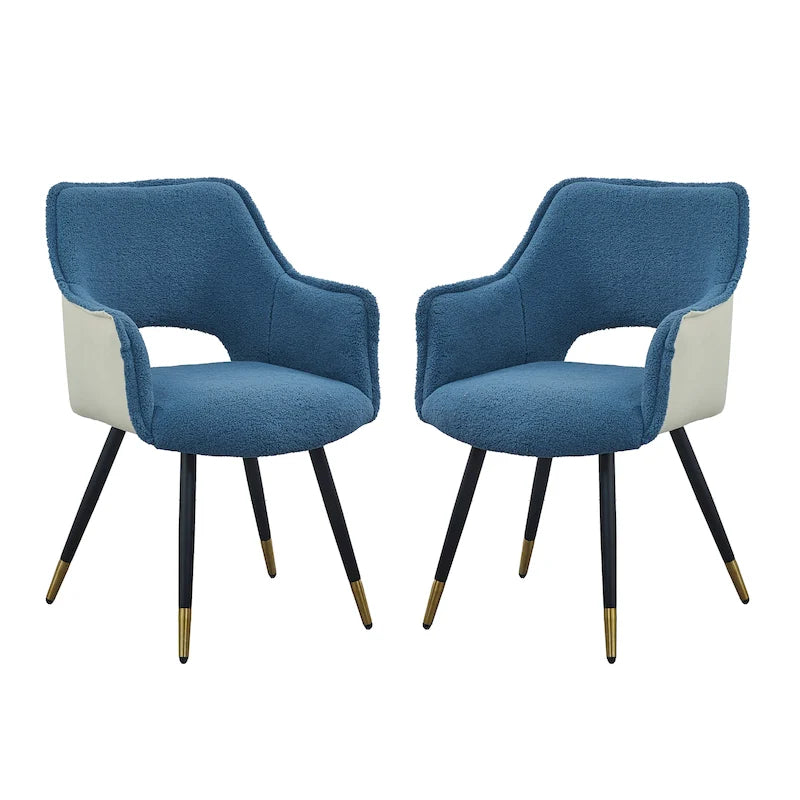 Fauteuil d'appoint moderne 23,2" bleu (lot de 2)
