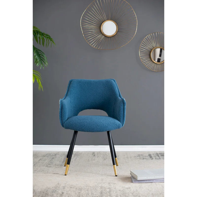 Fauteuil d'appoint moderne 23,2" bleu (lot de 2)