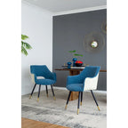 Fauteuil d'appoint moderne 23,2" bleu (lot de 2)