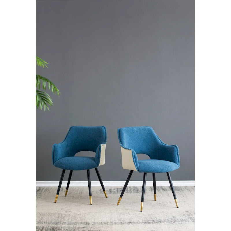 Fauteuil d'appoint moderne 23,2" bleu (lot de 2)