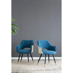 Fauteuil d'appoint moderne 23,2" bleu (lot de 2)