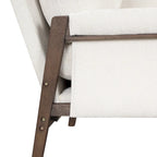 White 35.4 Velvet Arm Chair with Rubber Wood Frame