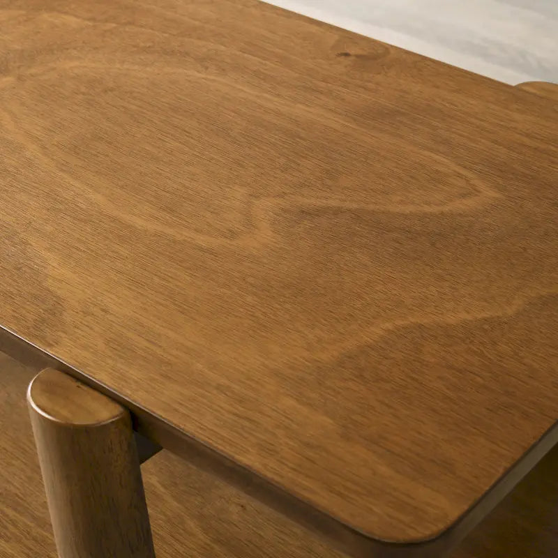 Table d'appoint étagère en bois Metz Mid-Century Modern, finition noyer