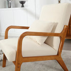 Modern Accent Chair, Solid Wood Padding Lounge Armchairs With One pillow for Living Room, Bedroom, Guest Room