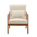Modern Accent Chair, Solid Wood Padding Lounge Armchairs With One pillow for Living Room, Bedroom, Guest Room