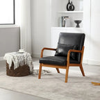Modern Accent Chair, Solid Wood Padding Lounge Armchairs With One pillow for Living Room, Bedroom, Guest Room