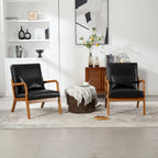 Modern Accent Chair, Solid Wood Padding Lounge Armchairs With One pillow for Living Room, Bedroom, Guest Room